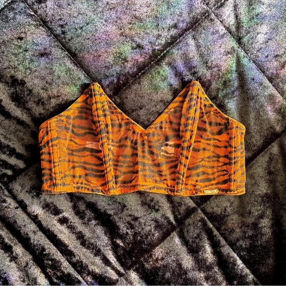 SOLD Savage X Fenty mesh tiger print corset